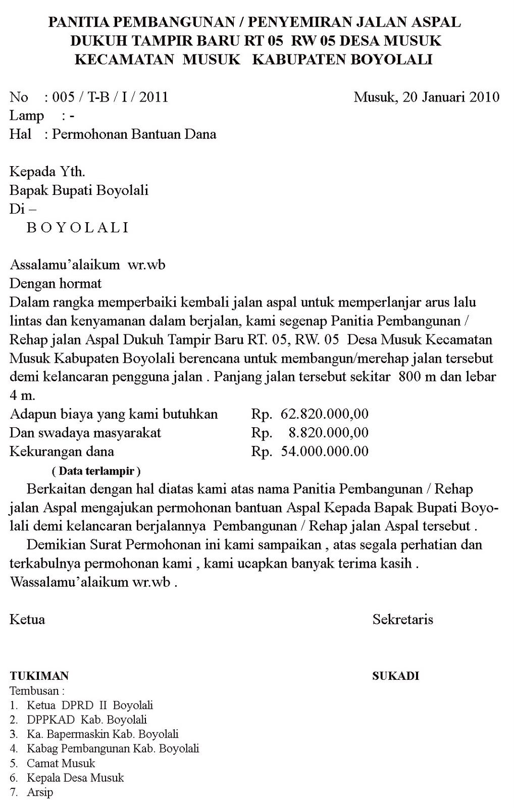 Contoh Surat Permohonan Perbaikan Jalan - Contoh Surat