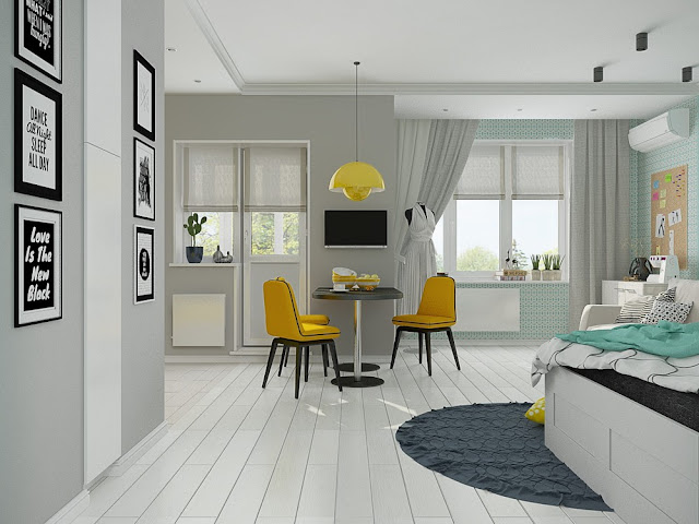 Blog Achados de Decoração. Pequeno apartamento detalhes lindos, turquesa e amarelo Blog Achados de Decoração. Pequeno apartamento detalhes lindos, turquesa e amarelo