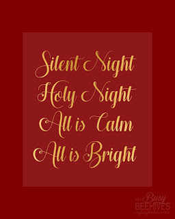 Silent Night Printable, red