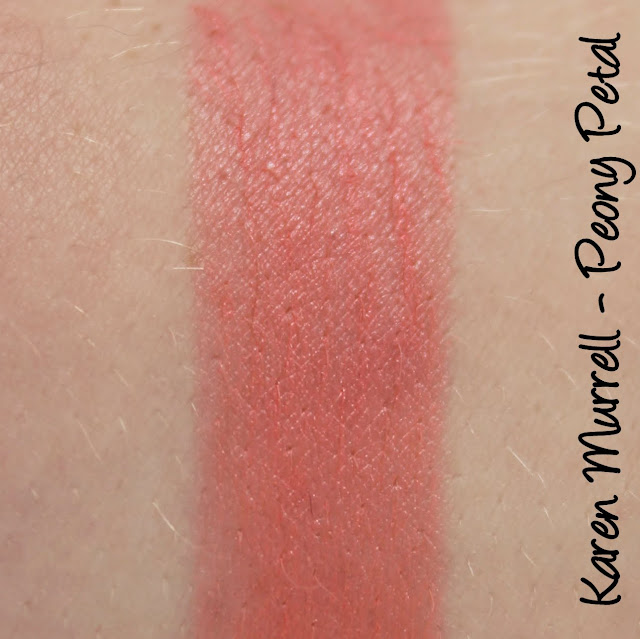 Karen Murrell - Peony Petal Lipstick Swatches & Review