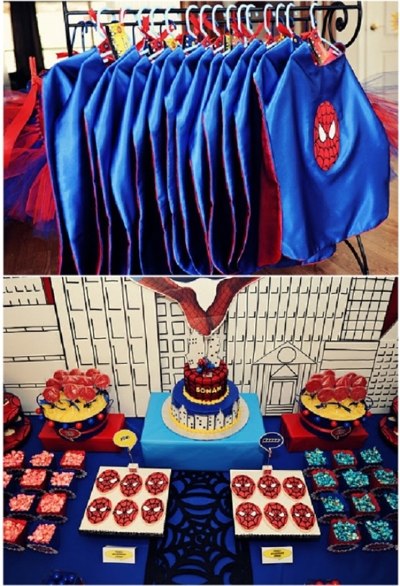 Spiderman Inspired Super Hero Birthday Party  - via BrdsParty.com
