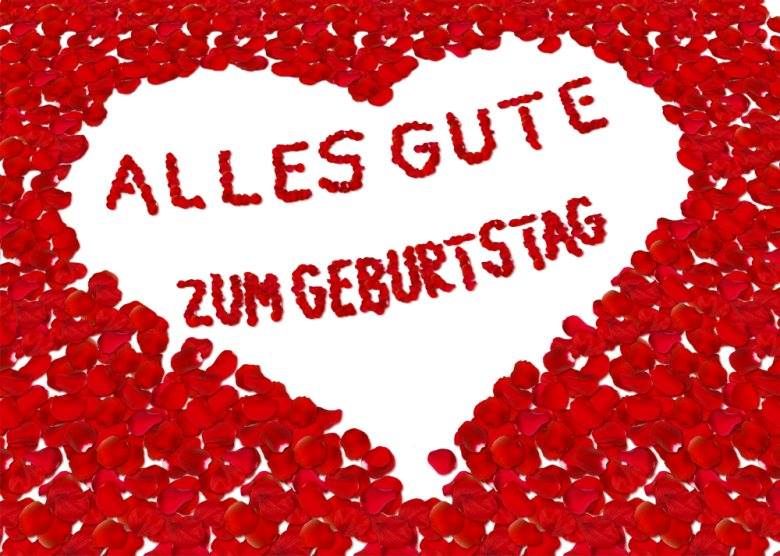 Glückwünsche zum geburtstag Bild mit vielen roten Herzen: Alles Gute Zum Geburtstag - ツ