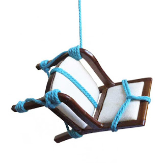miniature rope bondage chair white brown blue