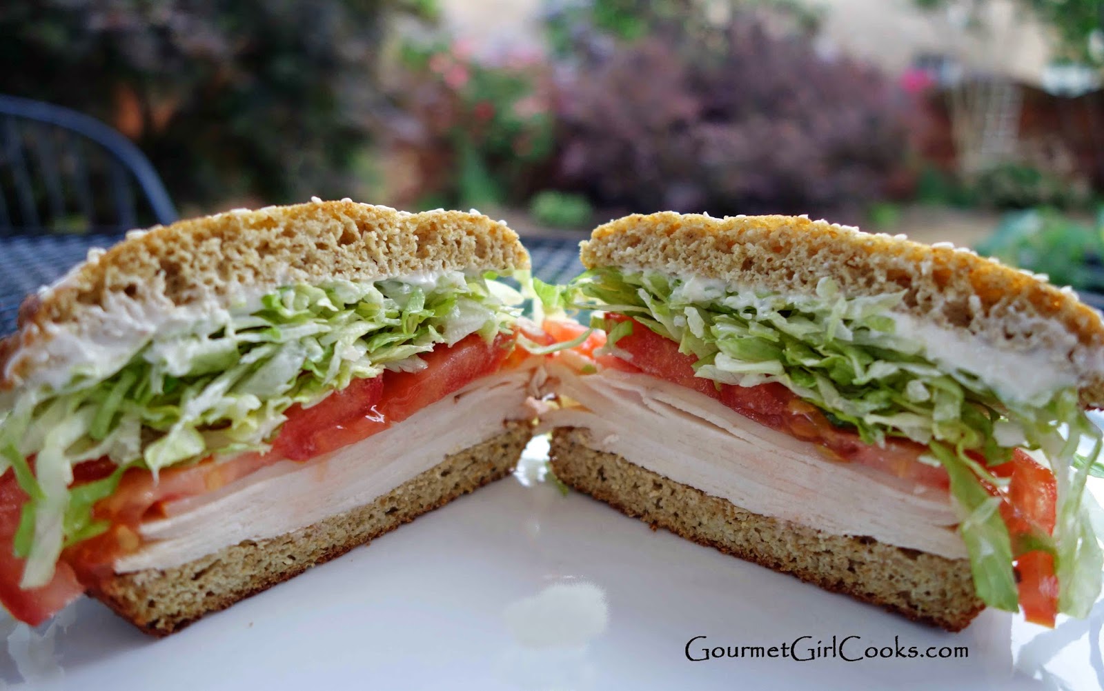 Gourmet Girl Cooks Amazing Turkey SANDWICH on a Sesame Seed Bun Low