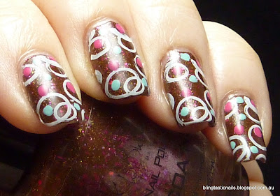 KBShimmer Cocoa Nut with stamping and polka dots