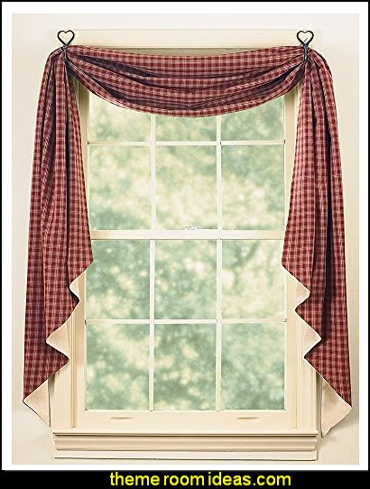 Wine Fishtail Swag primitive americana decorating style - folk art - heartland decor - rustic Americana home decor - Colonial & Country style decorating Americana bedroom designs - Primitive Country Rustic decor Wine Fishtail Swag primitive americana decorating style - folk art - heartland decor - rustic Americana home decor - Colonial & Country style decorating Americana bedroom designs - Primitive Country Rustic decor