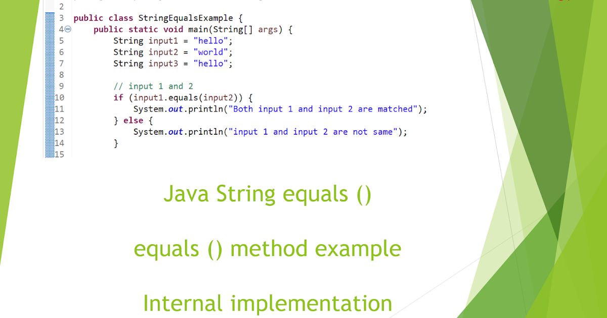 String equals() method in java with example - Internal Implementation ...