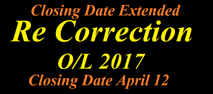 Re Correction OL 2017 - Closing Date Extended to April 12