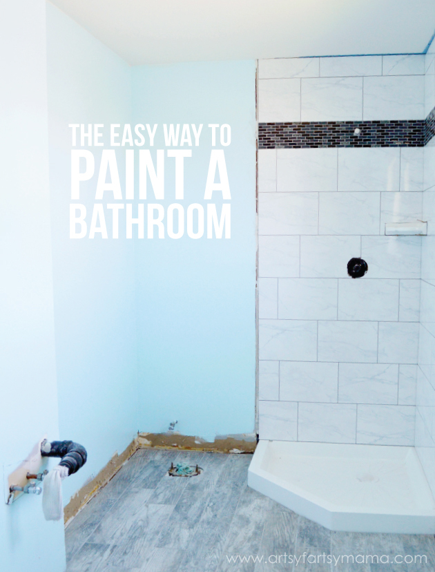 The Easy Way to Paint a Bathroom at artsyfartsymama.com