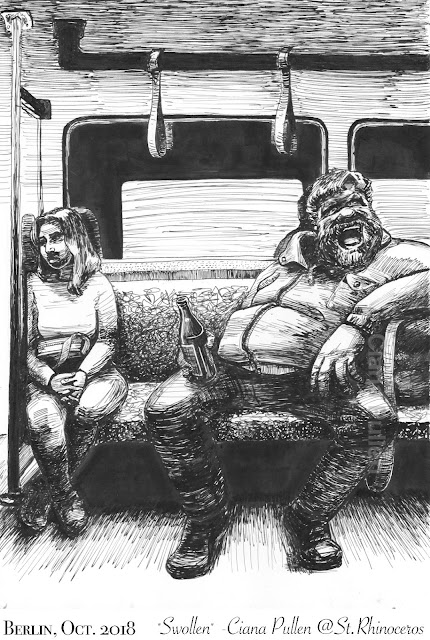 Inktober 2018 Day 17 "Swollen" by Ciana Pullen / St. Rhinocéros Inktober 2018 Day 17 "Swollen" by Ciana Pullen / St. Rhinocéros