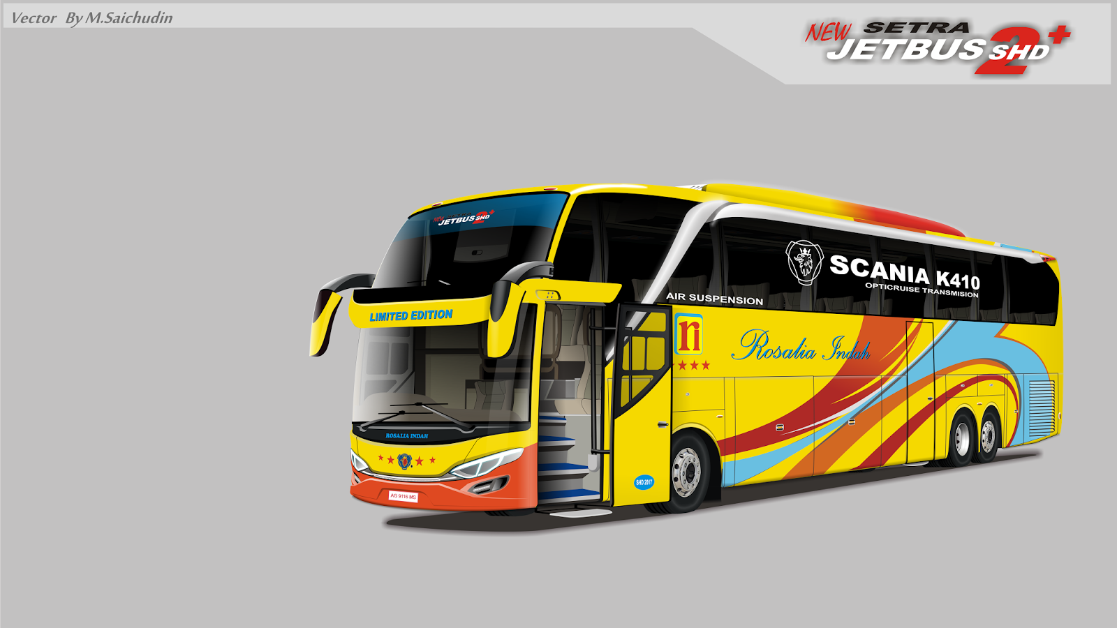Desain bus PO Rosalia Indah "Jetbus2SHD" - Rumahbis