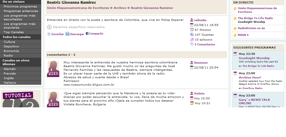 Pincelada Rosa Entre Vistas Beatriz Giovanna Ramirez En La Radio