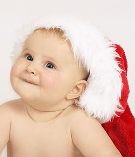 Picture of cute baby with christmas cap