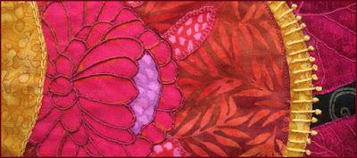 Robin Atkins, "Eclipse", scrappy improvisational quilt (detail) Robin Atkins, "Eclipse", scrappy improvisational quilt, detail