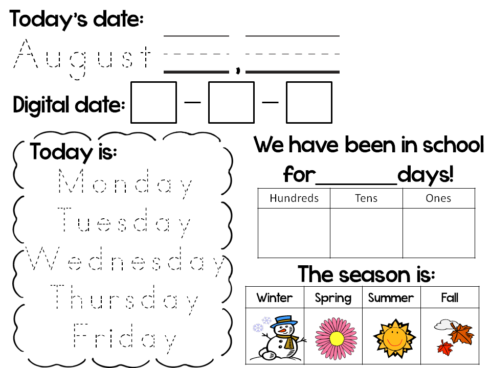 Kinder Kreations Calendar Ideas