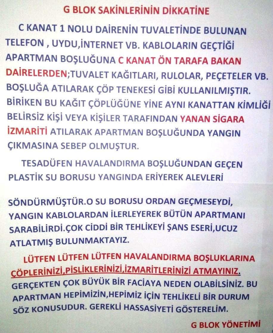 100 yil isci sitesi g blok yoneticiligi 2016