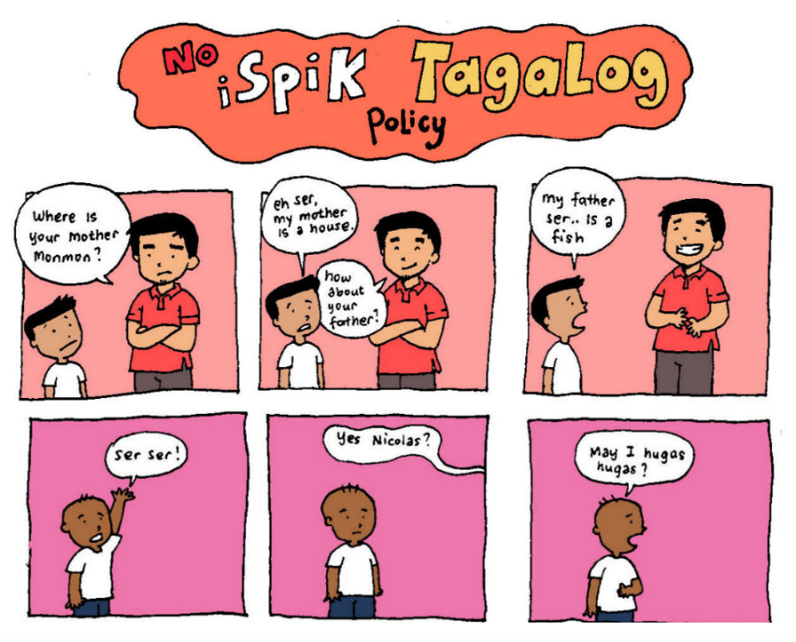 teacher's pwet: ser ser, he is ispik tagalog