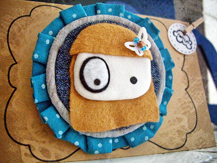 broche original foltys vs polka dots:blue & packaging (100% handmade with ?)