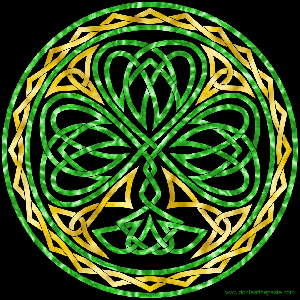 Don't Eat the Paste: Knotted Shamrock to color or embroider