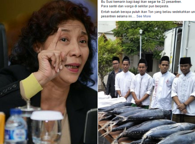 MasyaAllah! Tanpa Diliput Media Menteri Susi Bagikan 5 Ton Ikan Untuk Santri, Ini Alasannya