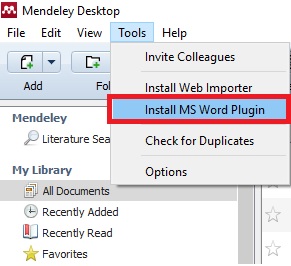 Cara Install Mendeley Desktop Dan Ms Word Citation Plugin
