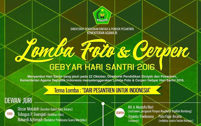 Gebyar Hari Santri 2016 Kemenag Selenggarakan Lomba Foto Cerpen Dengan Hadiah Total 200 Juta Prodi Tadris Bahasa Inggris Gebyar Hari Santri 2016 Kemenag Selenggarakan Lomba Foto Cerpen Dengan Hadiah Total 200 Juta Prodi Tadris Bahasa Inggris