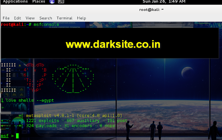 msfconsole on kali