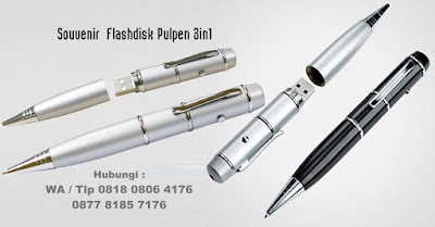 Jual souvenir Flashdisk Pulpen 3in1