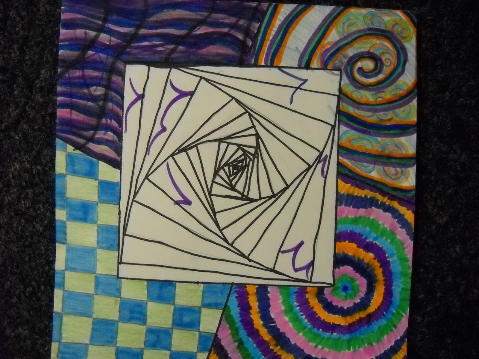 PPPS Elementary Art Rooms Optical Illusion/Optical Art project 4th grade