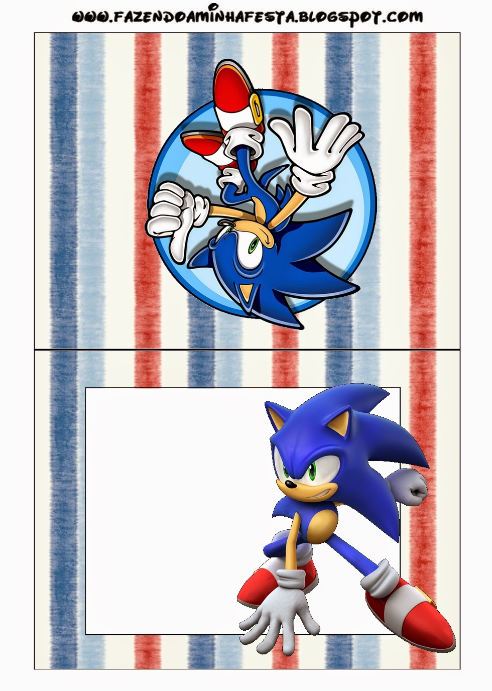 Etiquetas de Sonic para imprimir gratis.