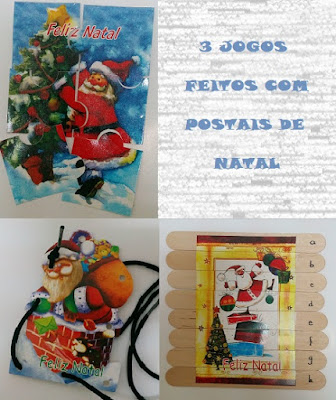 Jogos feitos com postais de Natal Jogos feitos com postais de Natal