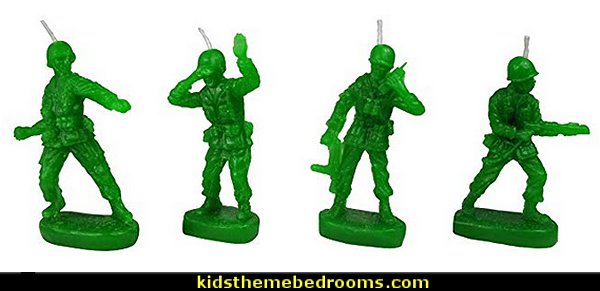 Retro Toy Soldiers 'Army Men' Military Birthday Candles  army party decorations - Camouflage Party Supplies - army party ideas - Military party ideas for a boy birthday party - Army & Camouflage decorations - army party decoration ideas - army themed party - army costumes - Army Camo Party Supplies -