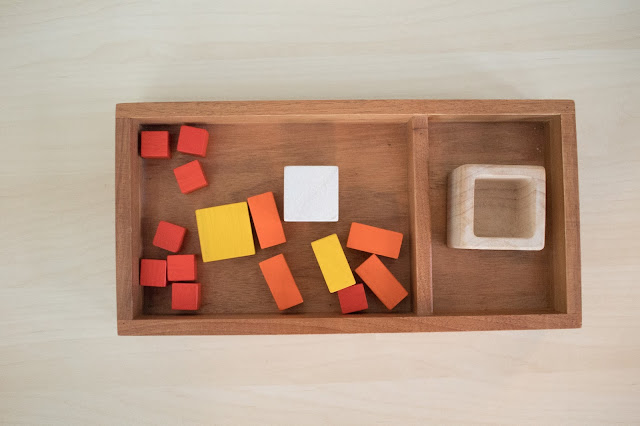 Math work in our Montessori home includes an early introduction to fractions at 3-years-old