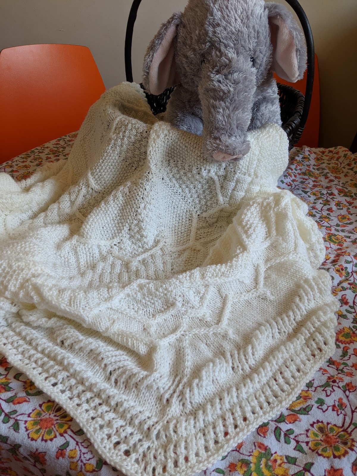 Grid Mammal Crafts April Easter Day! Knit a Sample Flower Baby Blanket