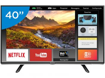 Smart TV LED 40" Panasonic Full HD TC-40DS600B - Wi-Fi 2 HDMI 1 USB Bivolt