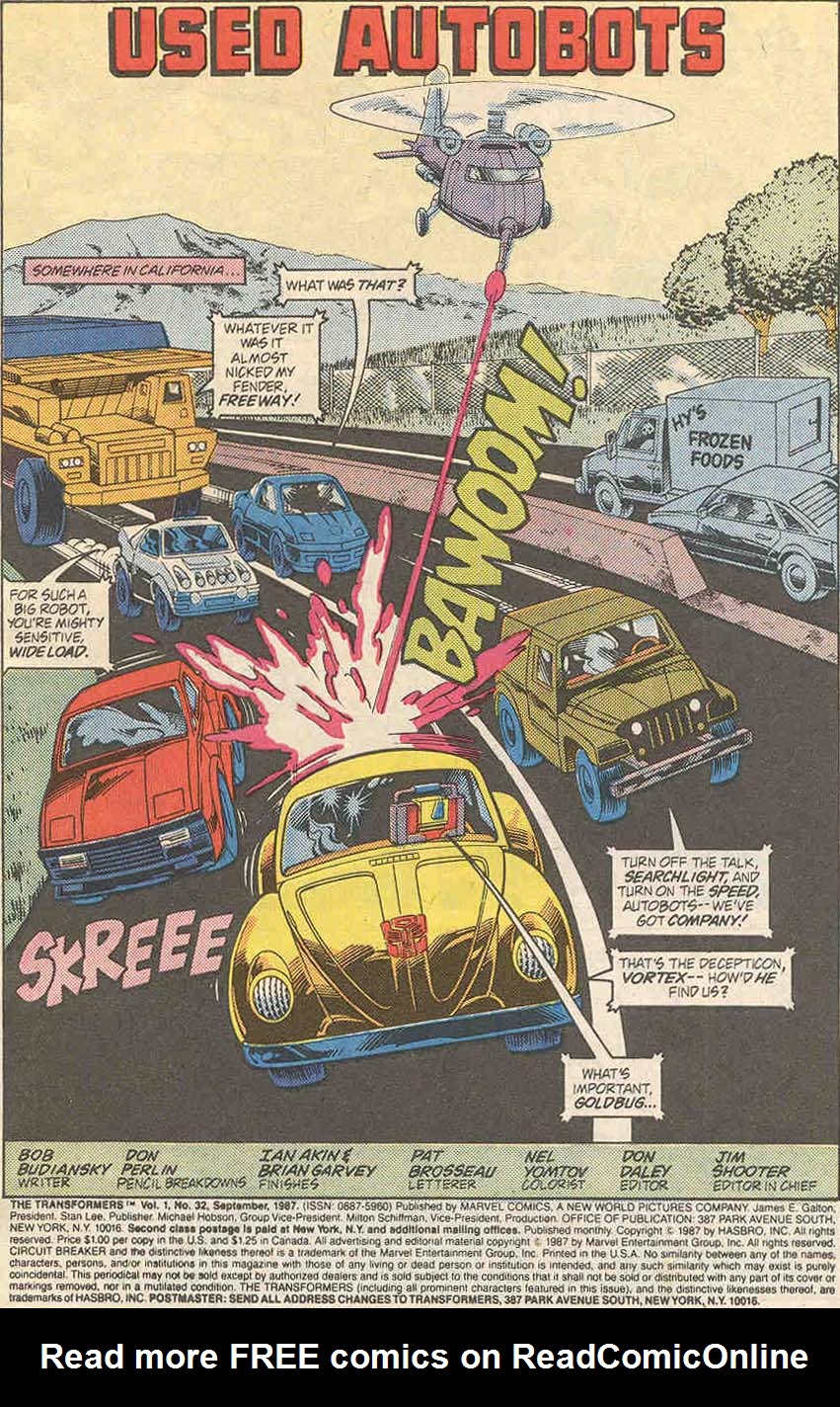 Read online The Transformers (1984) comic -  Issue #32 - 2