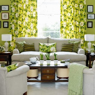Salas decoradas en color verde - Decoración de salas con estilo