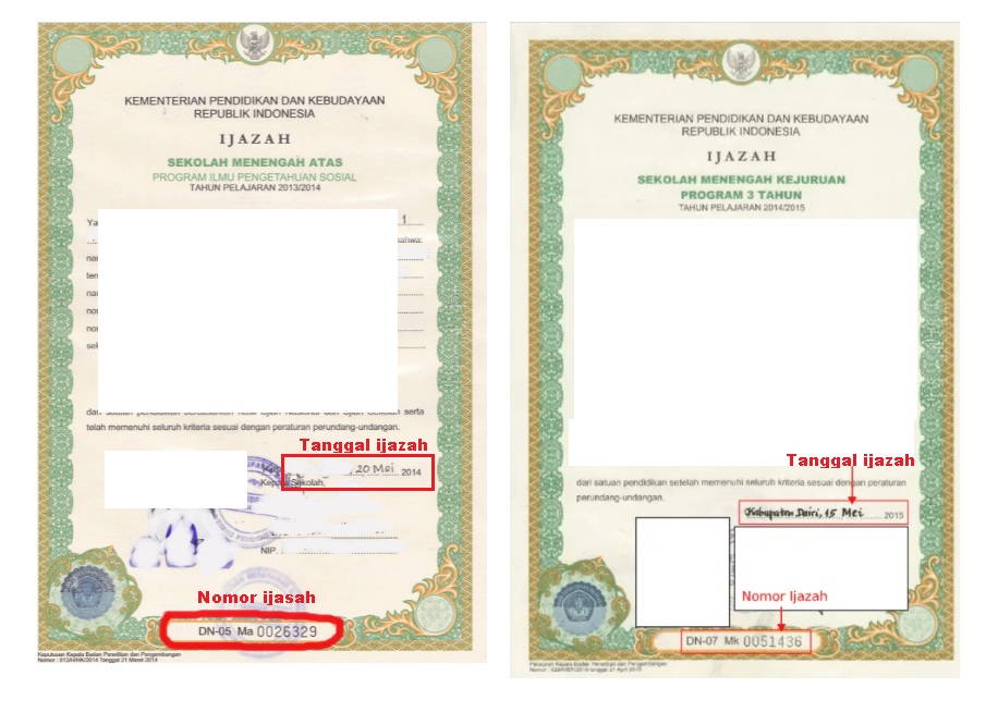 Inilah Nomor Ijasah yang dipakai pada pendaftaran CPNS, Jangan salah