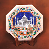 Taj Mahal Table Top in White Marble