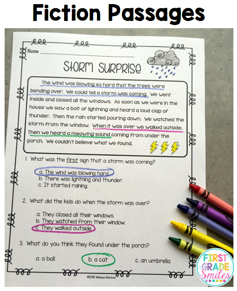 Reading comprehension first grade
