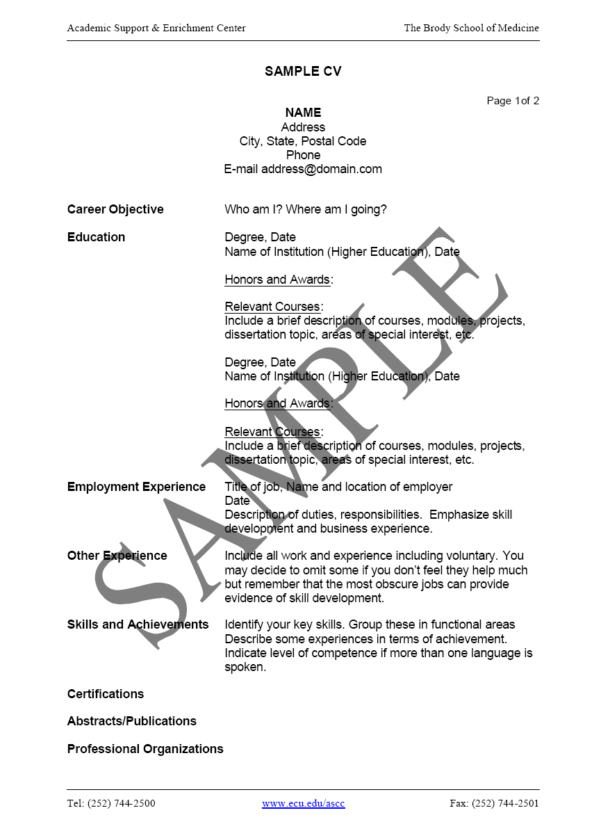 Resume example job date order