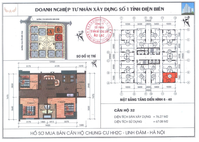 thiết kế căn hộ 32 HH2C Linh Đàm