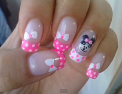 Como fazer unhas decoradas da Minnie Mouse - Vídeo tutorial