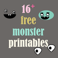free monster printables