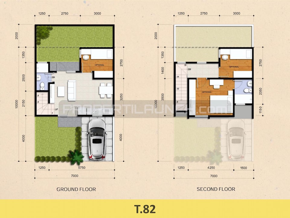 Denah Rumah Cluster Kireina BSD City Tipe 82