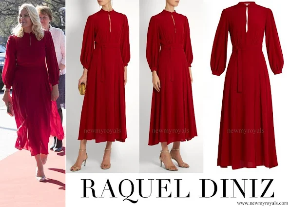 Crown Princess Mette-Marit wore RAQUEL DINIZ Armonia Silk Georgette Dress