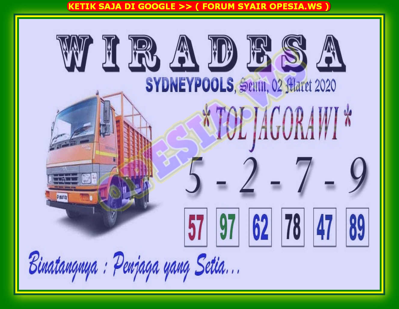 1 New Message Kode Syair Sydney 2 Maret 2020 Forum Syair Togel Hongkong Singapura Sydney