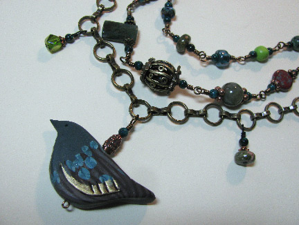 Bluebird Singing in the Dead of Night - a beaded necklace tutorial