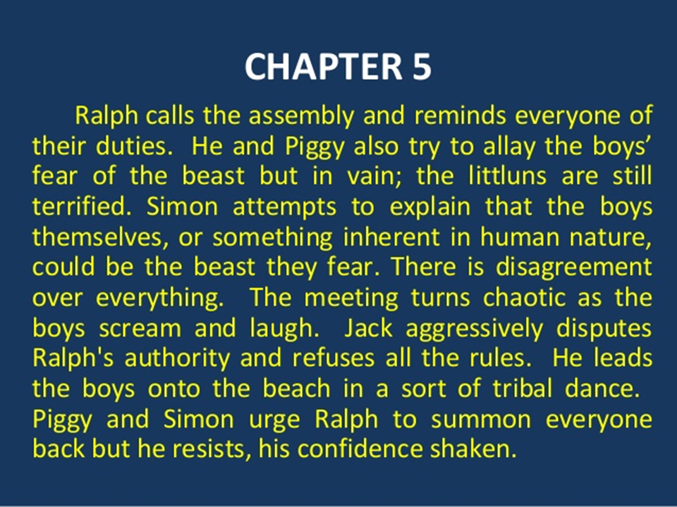 Grade 11 lord of the flies chapters