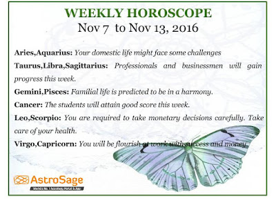 weekly horoscope 7-13 Nov